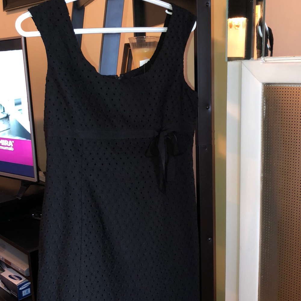 Black Ann Taylor Eyelit Dress
